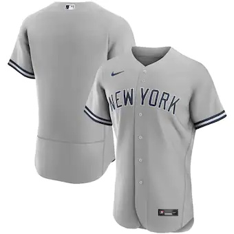 mens nike gray new york yankees road authentic team jersey_